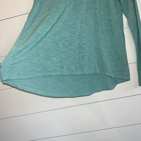 REWIND Teal Green Lace Hi-Lo Shirt Medium Boho Cottagecore Y2K Lace Back Shirt - Picture 4 of 7